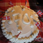 Lagkage med tallet 70 og danske flag